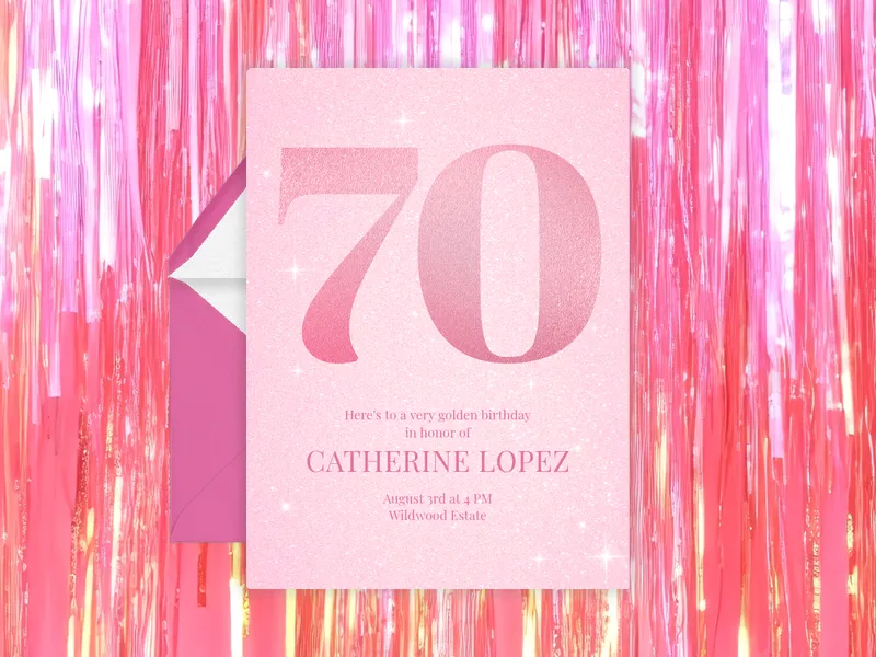 Sparkle & Shimmer - 70th_birthday - Invitation