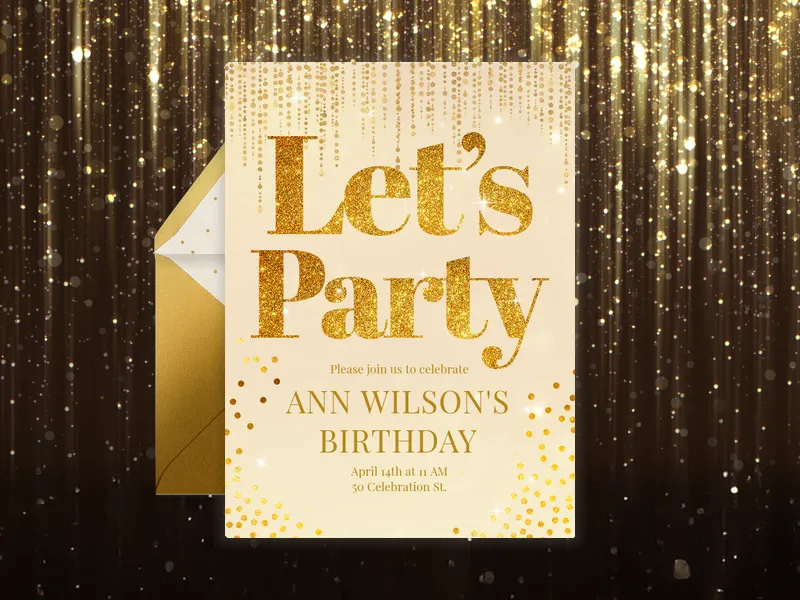 Sparkle & Shimmer Invitation premium template design