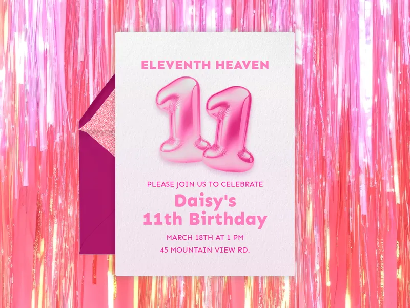 Holographic Balloons Invitation premium template design