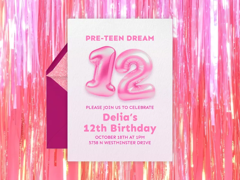 Holographic Balloons Invitation premium template design