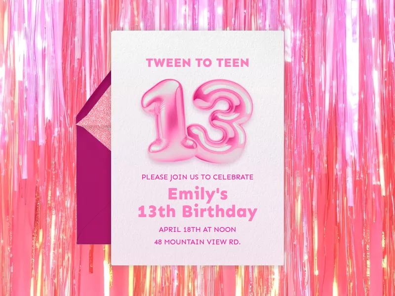 Holographic Balloons Invitation premium template design