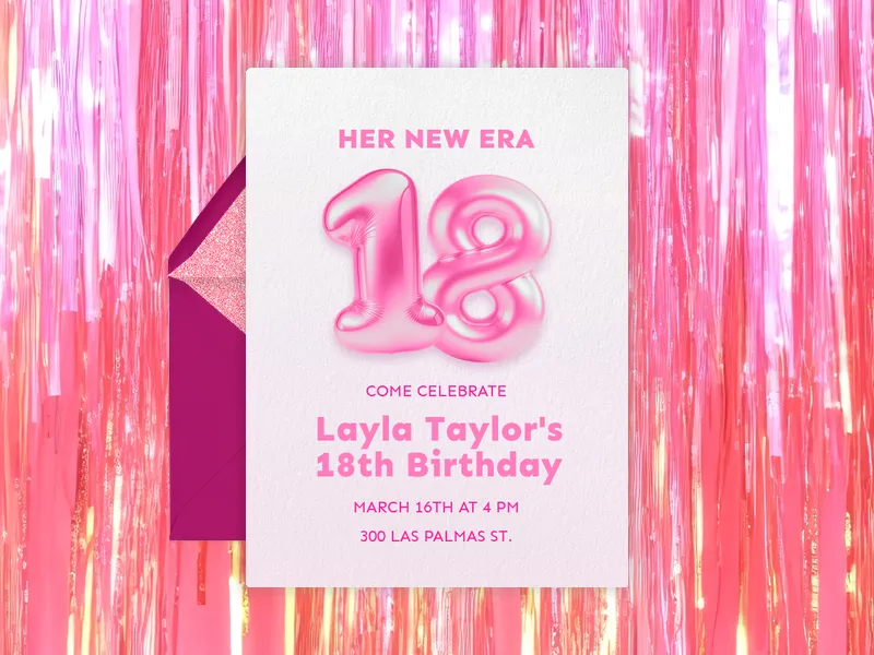 Holographic Balloons Invitation premium template design