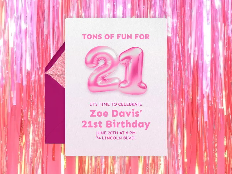 Holographic Balloons Invitation premium template design