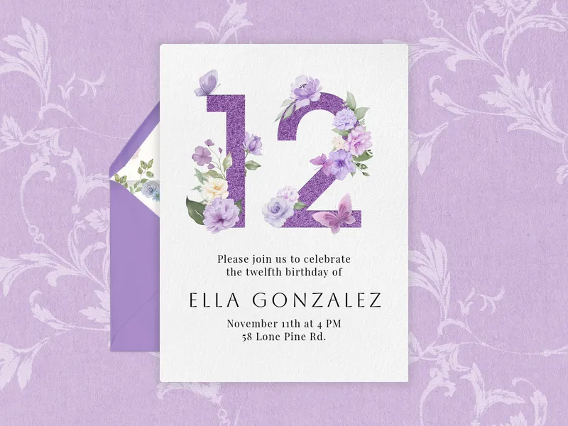 Mystical Blooms Birthday Invitation premium template design