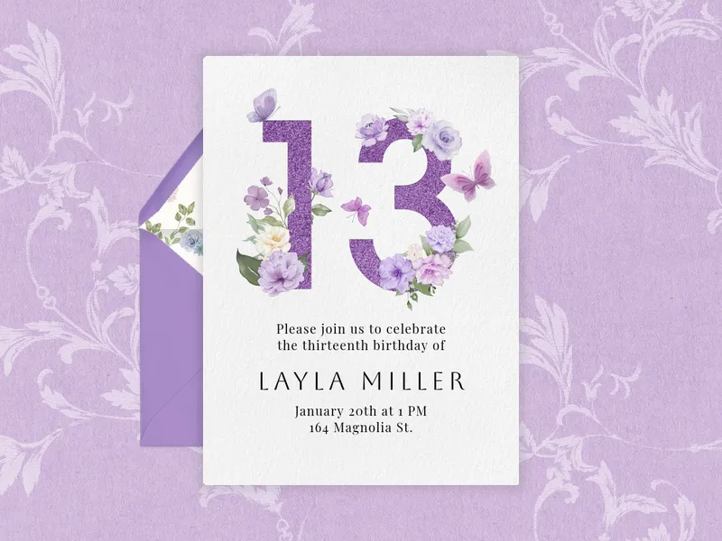 Mystical Blooms Birthday - 13th_birthday - Invitation