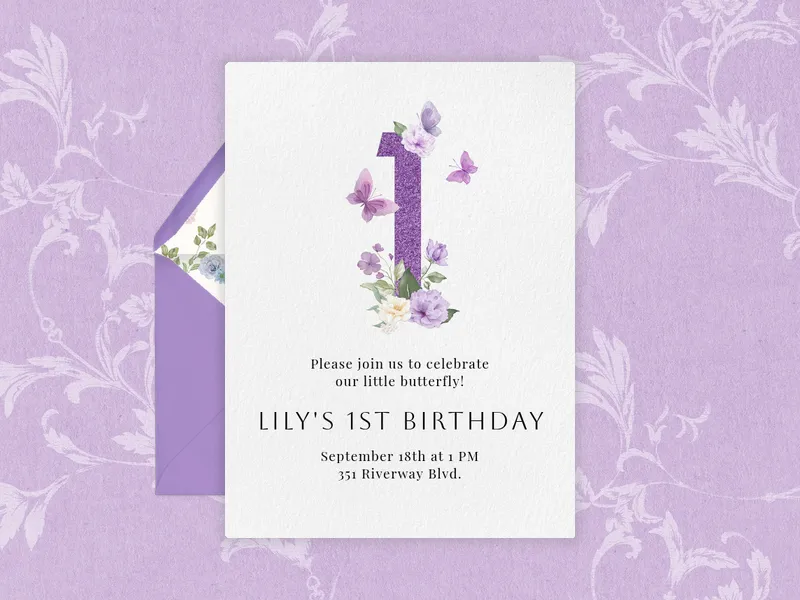 Mystical Blooms Birthday Invitation premium template design