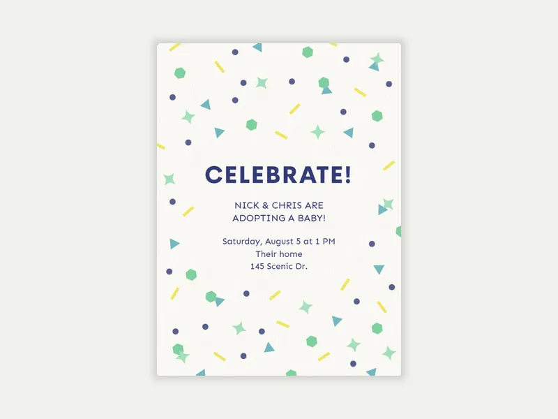 Confetti & Joy Invitation free template design