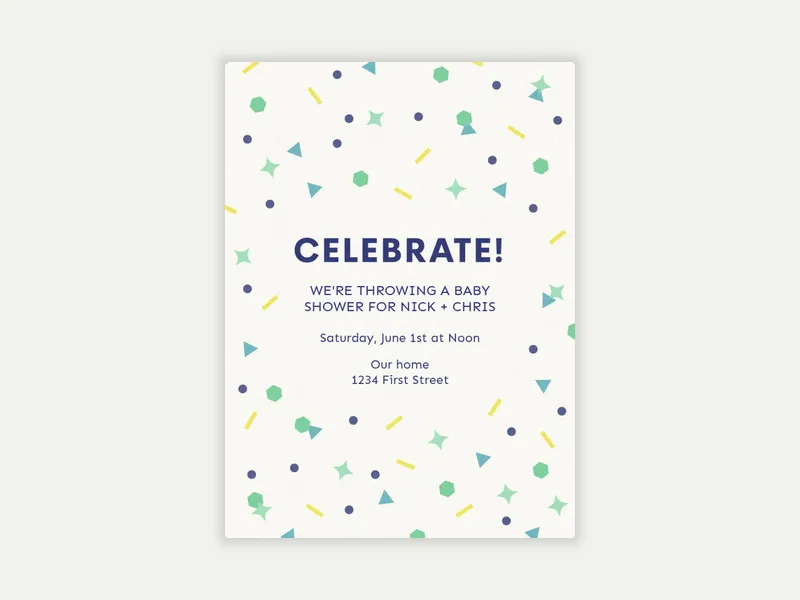 Confetti & Joy Invitation free template design