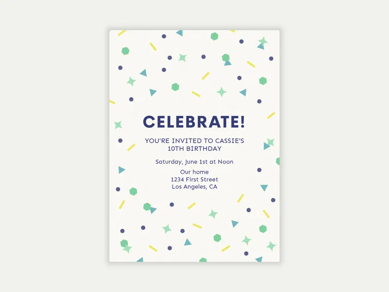 Confetti & Joy Invitation free template design