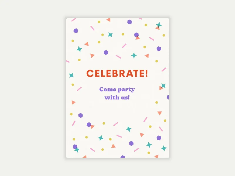 Confetti & Joy Invitation free template design