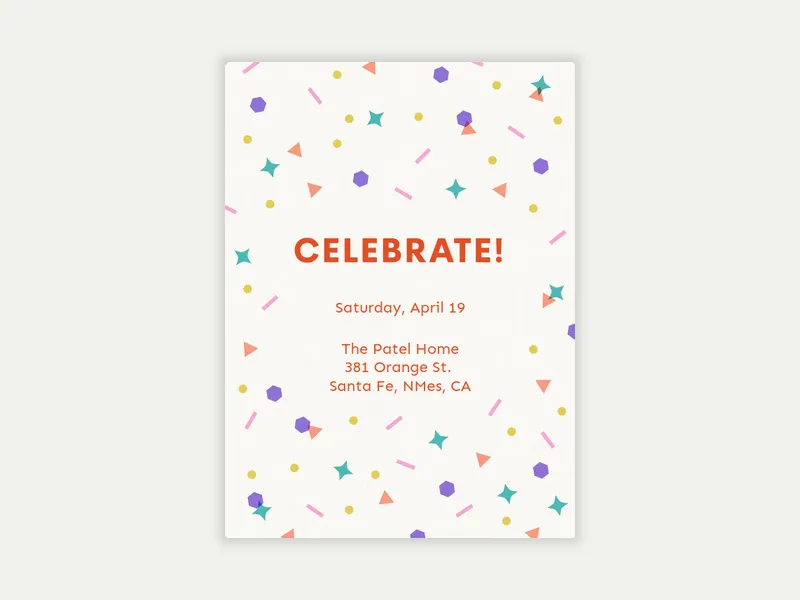 Confetti & Joy Invitation free template design