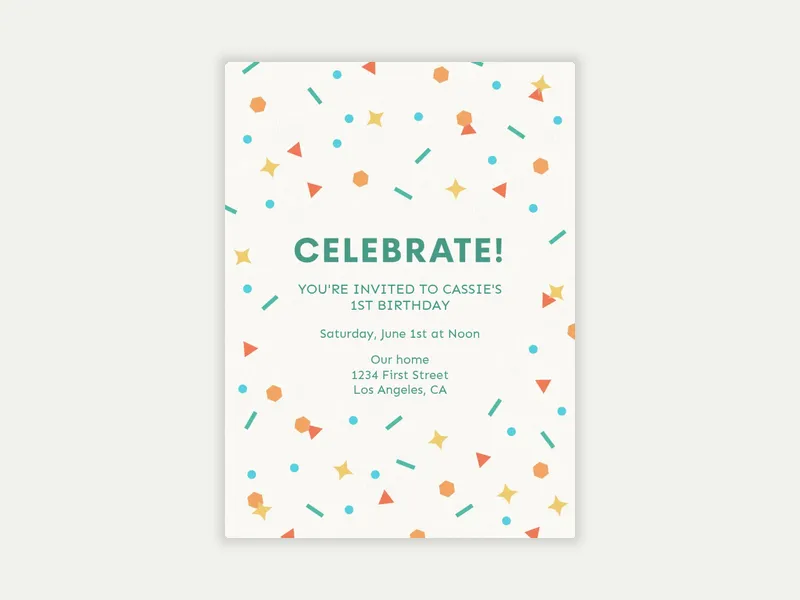 Confetti & Joy Invitation free template design