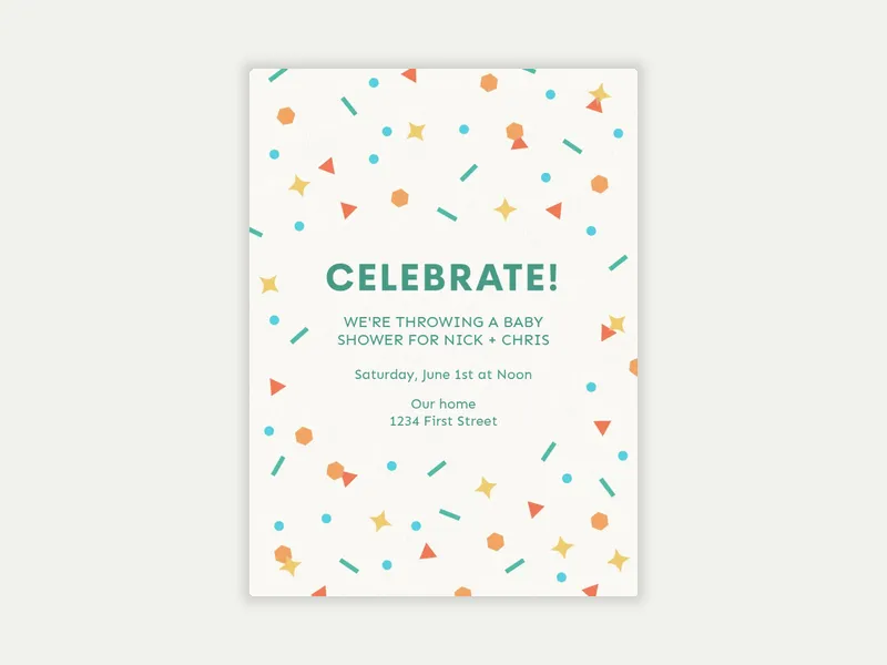 Confetti & Joy Invitation free template design
