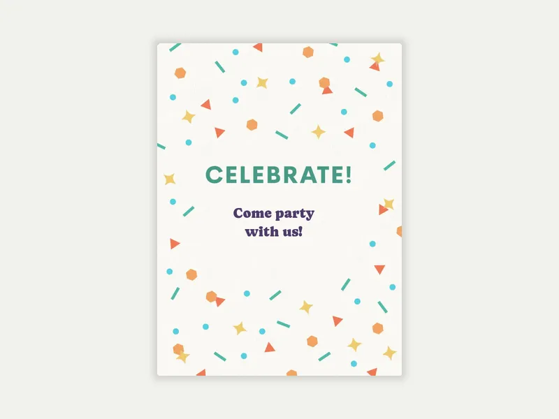 Confetti & Joy Invitation free template design
