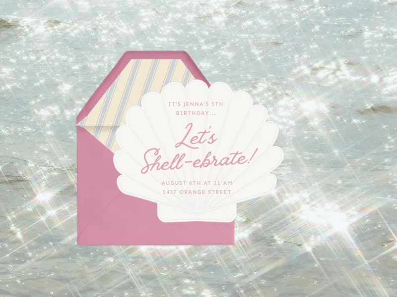 Classic Shell Invitation premium template design