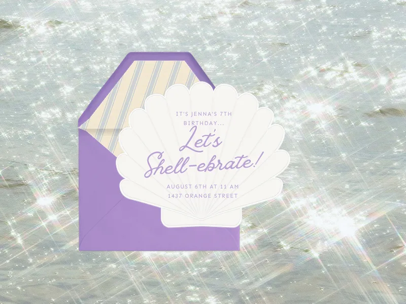 Classic Shell Invitation premium template design