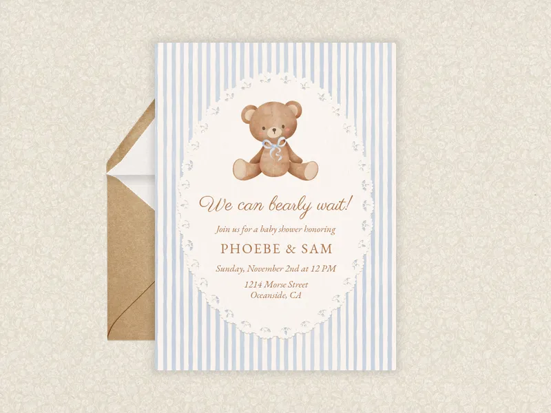 Sweet Teddy - baby_shower - Invitation