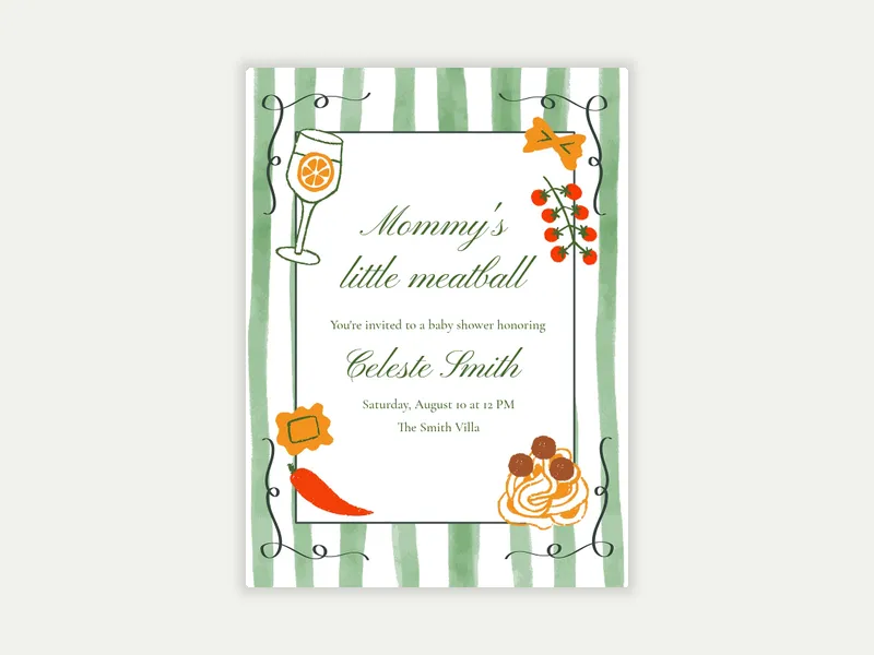Little Meatball Invitation free template design