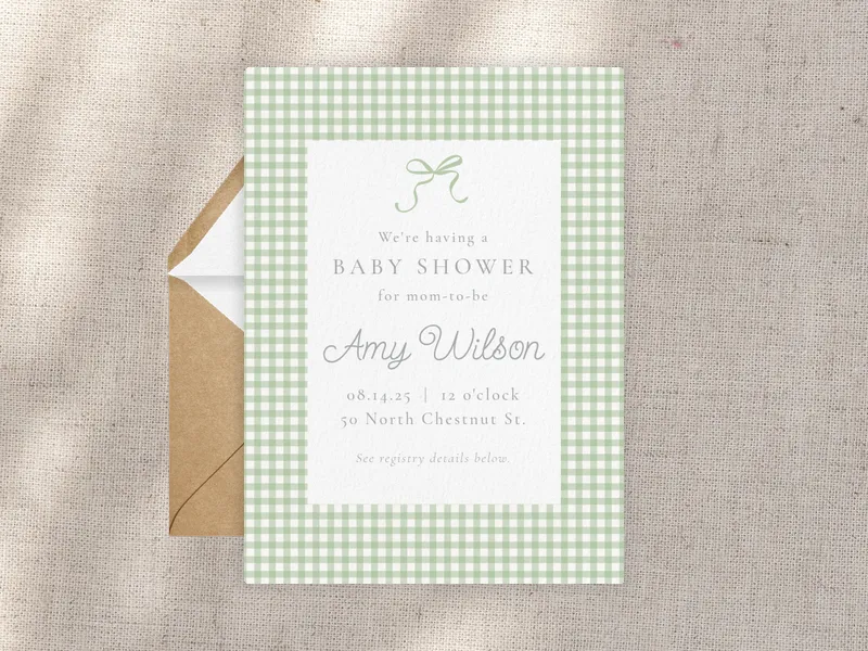 Little Checkers Invitation premium template design