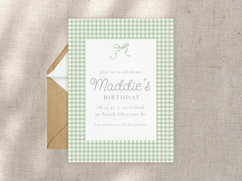 Little Checkers Invitation premium template design
