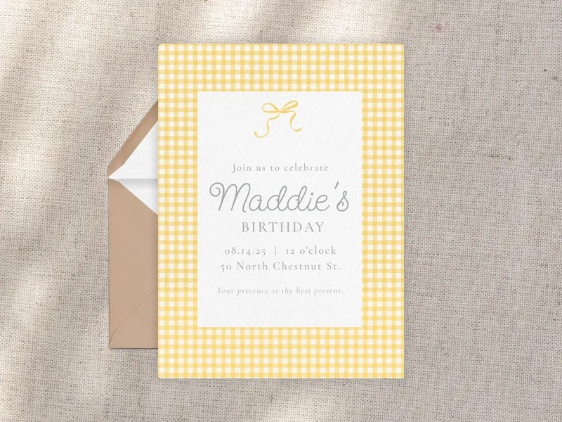 Little Checkers Invitation premium template design