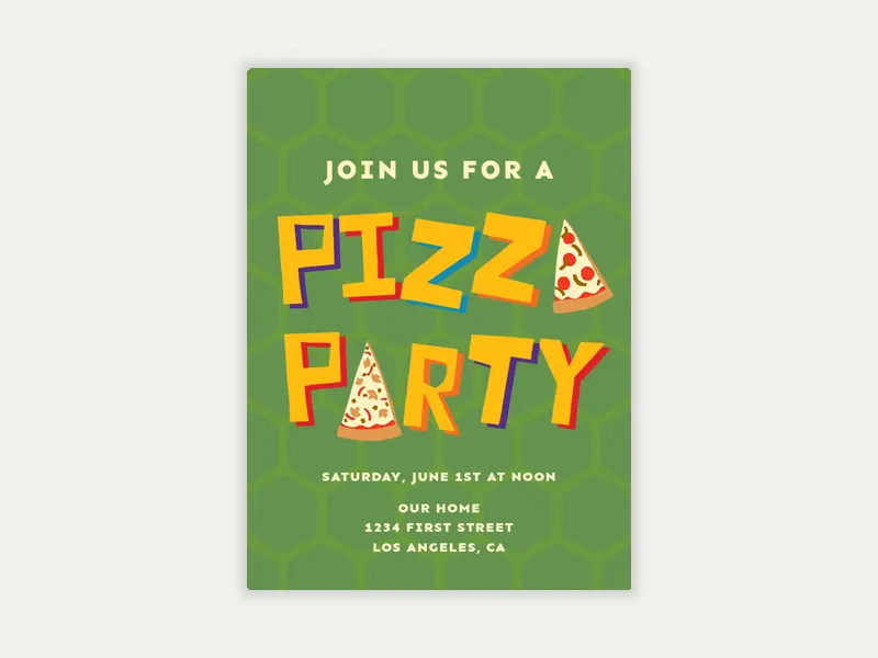 Pizza Pizza Invitation free template design