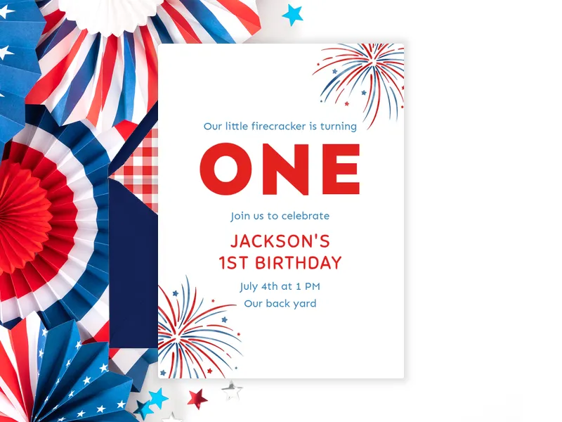 Firework Fun Invitation premium template design