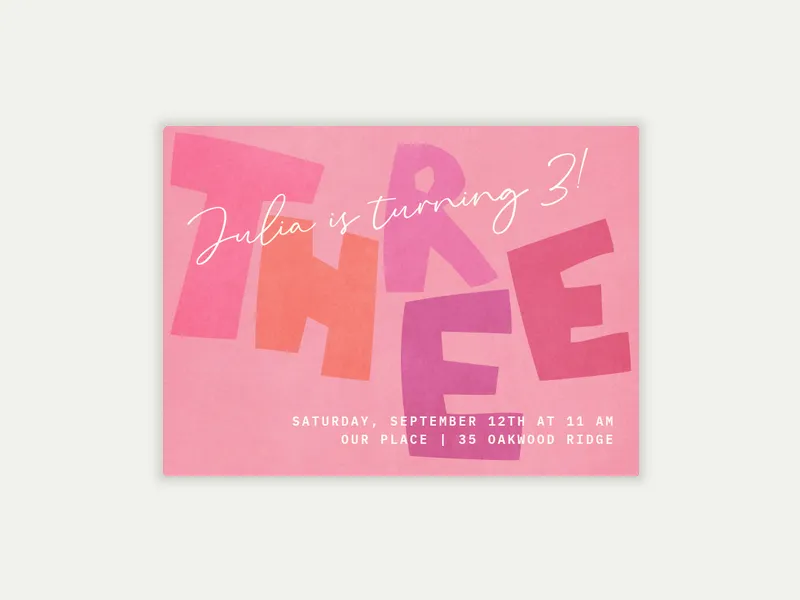 Color Block Type Invitation free template design