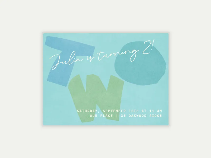Color Block Type Invitation free template design