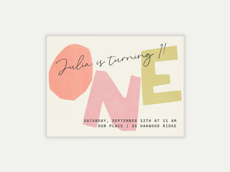 Color Block Type Invitation free template design