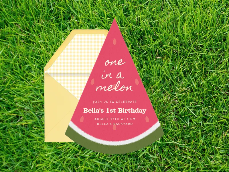 Watermelon Splash Invitation premium template design
