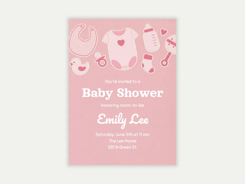 Baby Shower Cookies Invitation free template design