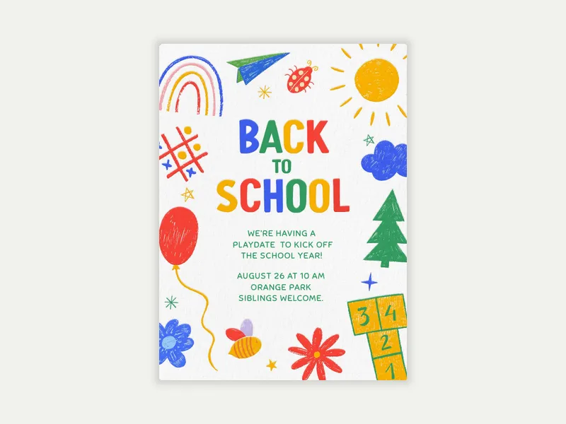 Sidewalk Chalk - back_to_school - Invitation