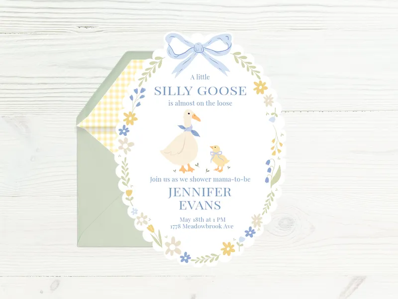 Silly Goose Invitation premium template design