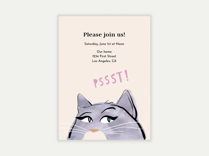 Pssst Cat - featured - Invitation