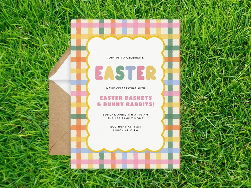 Super Stripey & Checkered Invitation premium template design