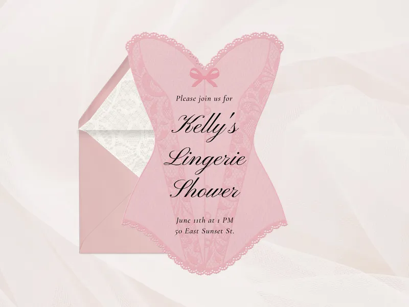 Lacy Dreams Corset Invitation premium template design