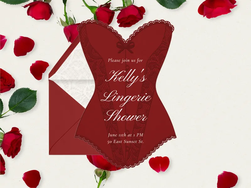 Lacy Dreams Corset Invitation premium template design