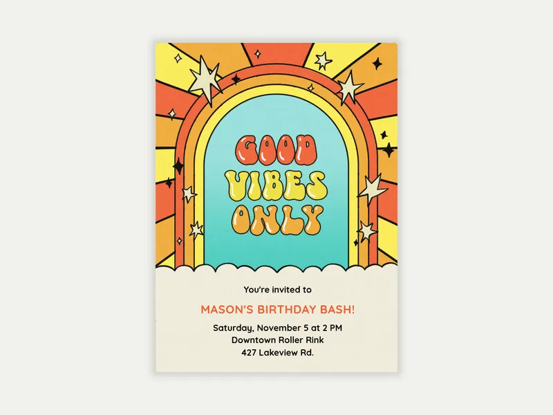 Good Vibes Only Invitation free template design