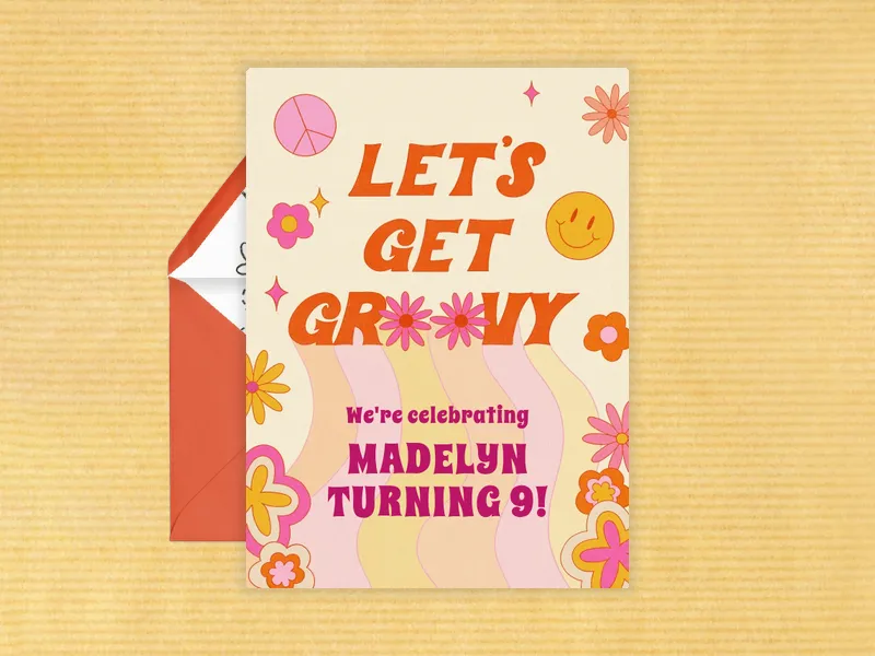 Let's Get Groovy Invitation premium template design