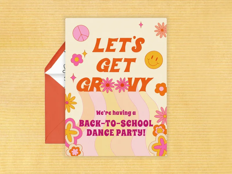 Let's Get Groovy Invitation premium template design