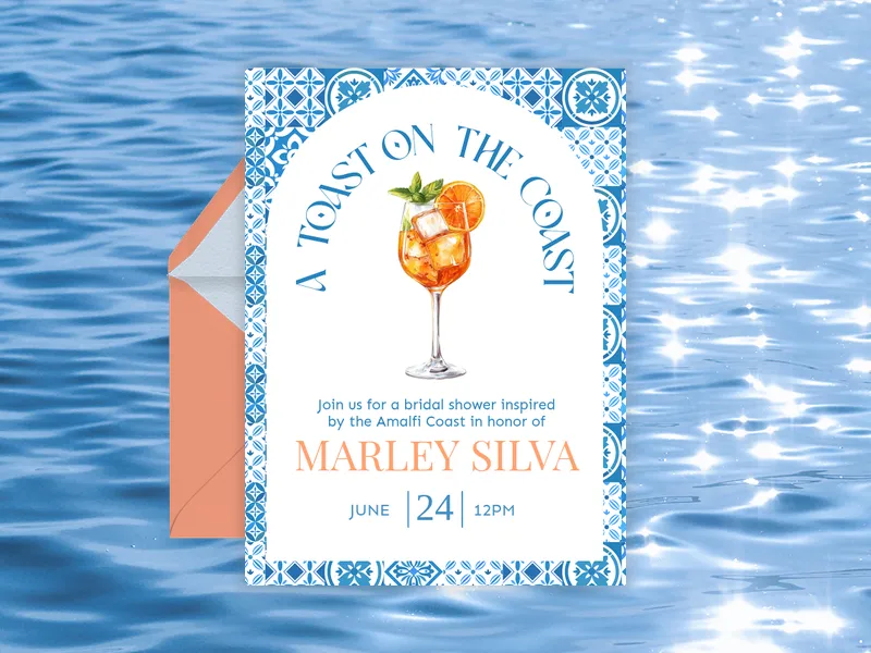 Toast on the Coast Invitation premium template design