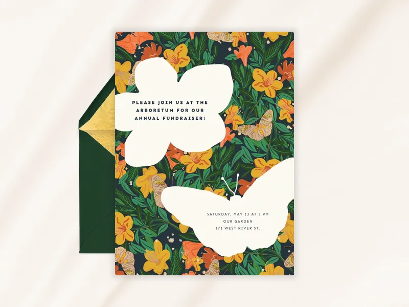 Butterfly Field Invitation premium template design