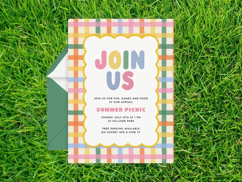 Super Stripey & Checkered Invitation premium template design