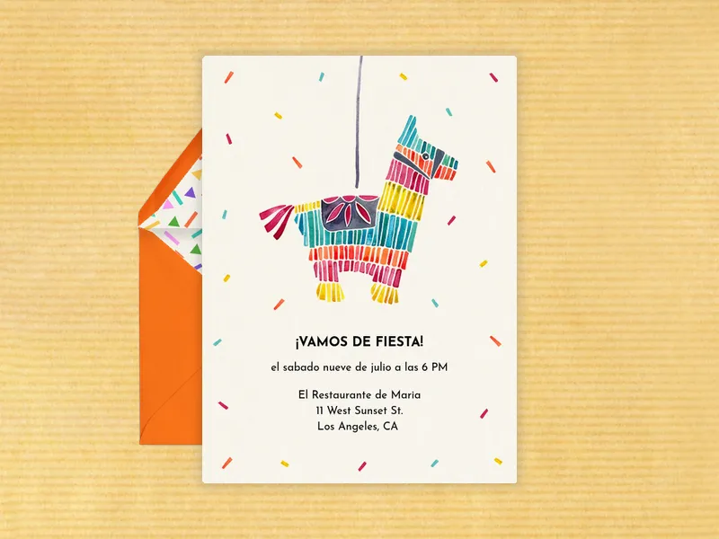 Colorful Donkey Piñata Invitation premium template design