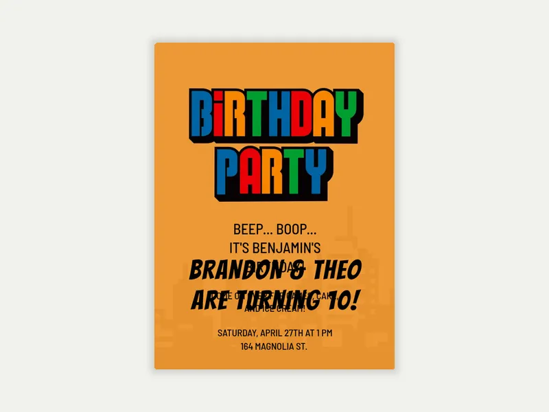 Birthday City Invitation free template design