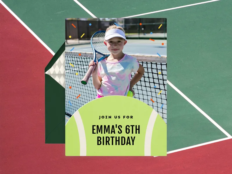 Sports Sprinkles (Photo) - tennis - Invitation