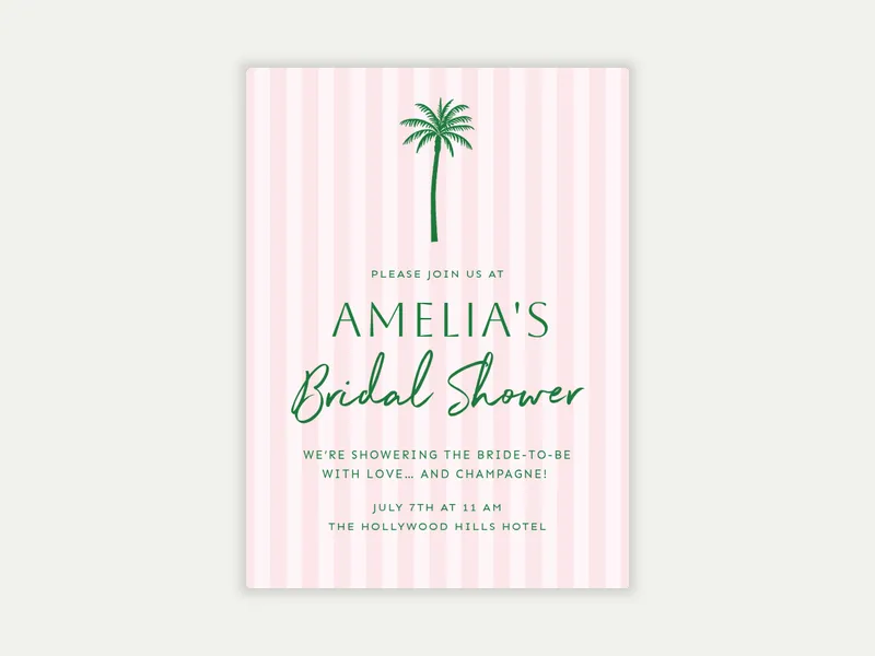 Palm Bungalow Invitation free template design