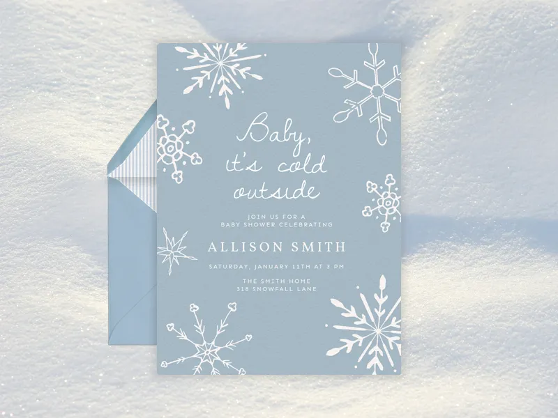 Winter Party Invitation premium template design