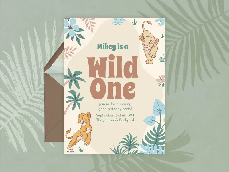 Disney’s the Lion King: Wild Cubs Invitation premium template design